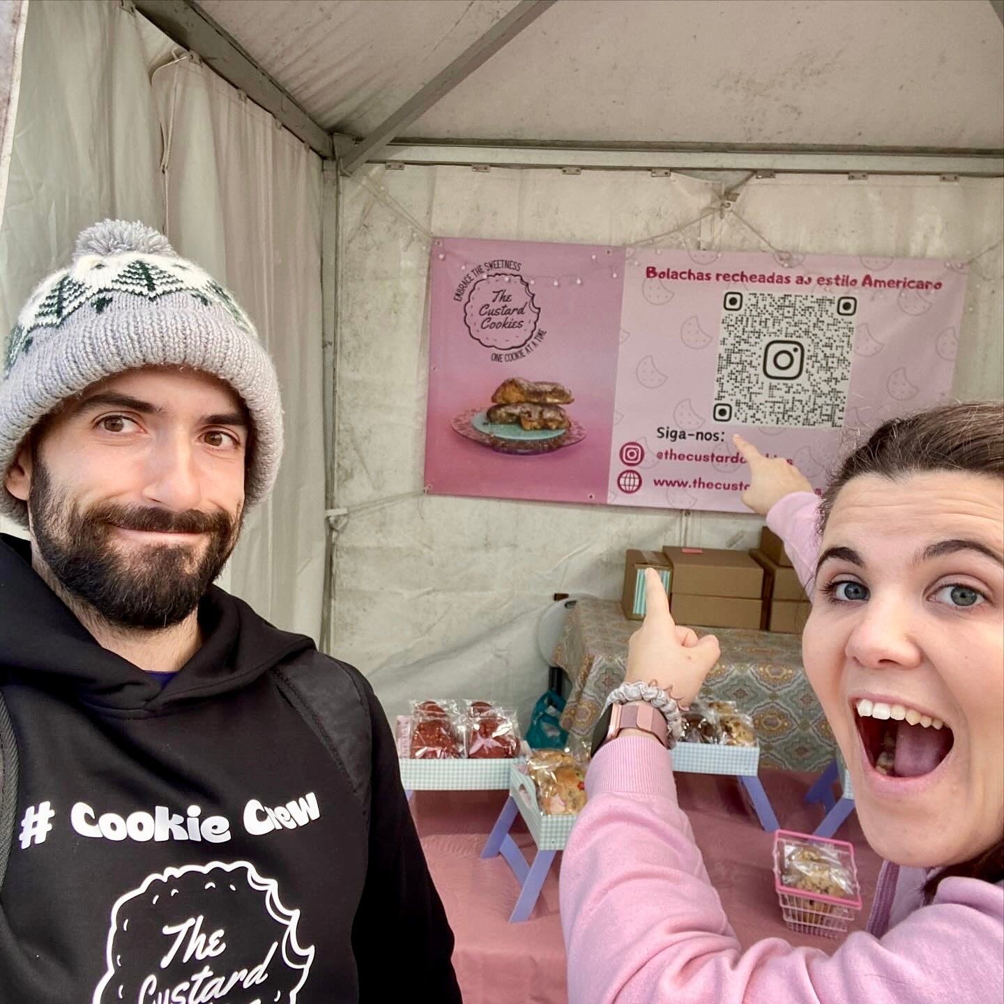 Primeiro pop-up da The Custard Cookies no Festival do Chocolate de Agualva, com filas e cookies esgotadas